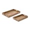 Melrose Set of 2 Rectangular Wooden Trays with Handles 18.25"